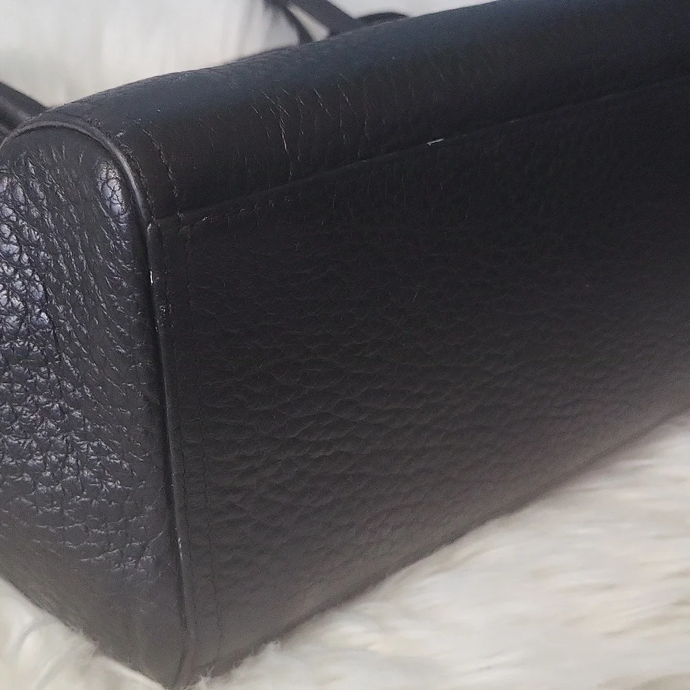 Kate Spade Black Pebbled Leather Southport Avenue Oden Tote Handbag Bag